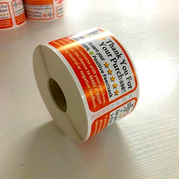 250 Roll Thank You Stickers 2 x 3 - Picture 4 of 4